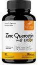 桑德胡的锌 Quercetin 配以 EpiCor 60 蔬菜 Capsules - Gluten-Free Zinc 补充 - 高概率免疫支持