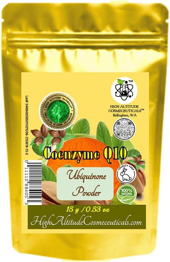 15g Coenzyme Q10(Ubiquinone, Coq10) 粉末 抗氧化剂 固态皮肤护理, 制作 DIY 液态面血清, 凝胶, Lotion, Moisturizer, 紧压皮肤, 改进伸缩标记外观