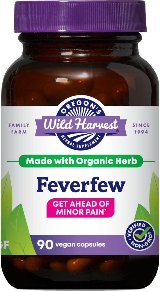 俄勒冈州野生收获非GMO Feverfew(F.D.),有机草药补充品,90 Counter