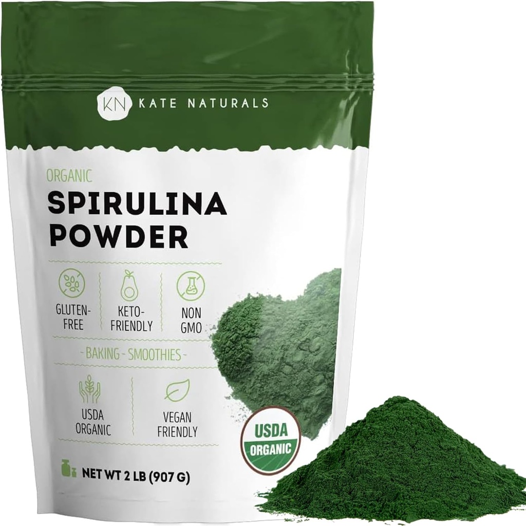 凯特自然(英语:Kate Naturals Organical Spiruina Powder),是中国的特有植物. 平滑和果汁营养强化食品(2磅、美国开发署认证、非GMO、Gluten-Free)