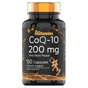 tnvitamins CoQ-10 200mg - 150 卡普勒斯配有黑辣椒提取 QQ 5个月供应! QQ 强大的自由激进抗氧化剂 Max 吸收快速释放 卡普勒斯 QQ-10 200 mg