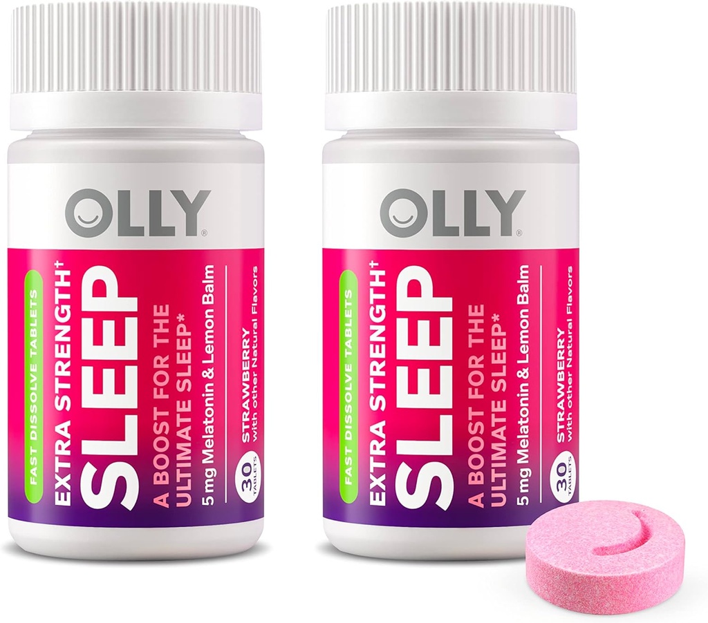 OLLY 超强睡眠快速溶解片,5mg Melatonin, Vegan,草莓-60厘米