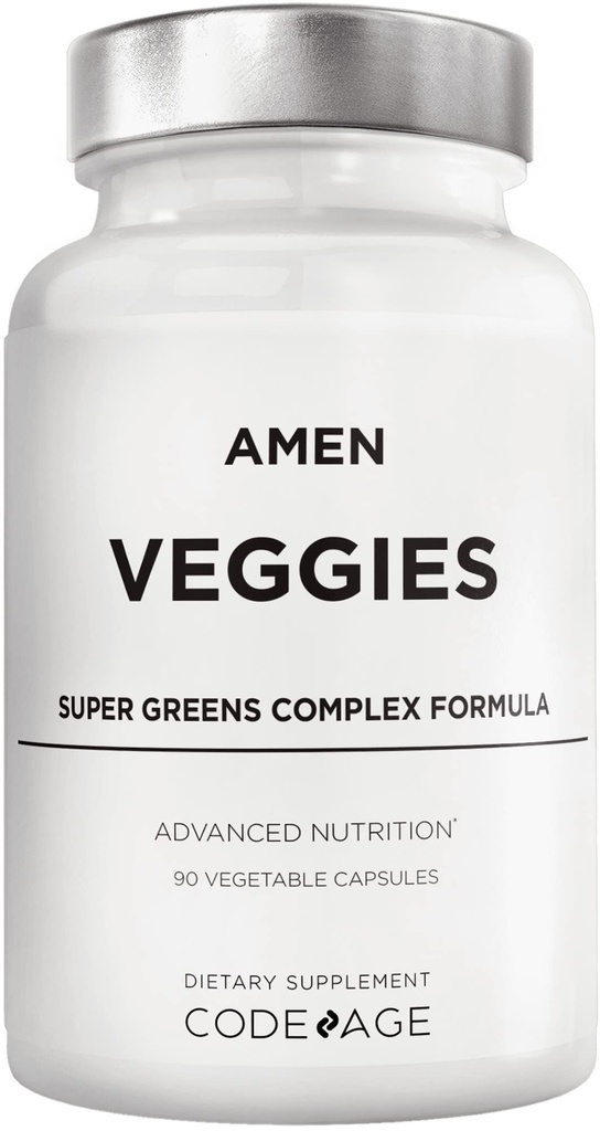 阿门·维吉斯,《蔬菜日报》维生素补充品,蔬菜 Vegan Blend & Father-Food Raw Greens 多维塔明 Capsules,蘑菇综合体,超级食品,矿物,绿色蔬菜营养剂,Non-GMO, 90 cm