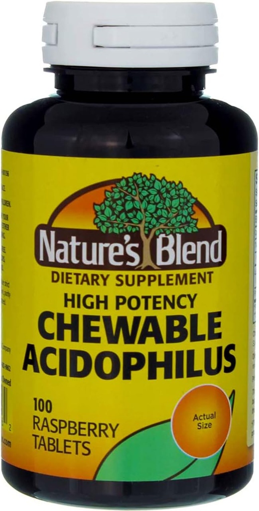自然酸盐(Blend Acidophilus Chewable Raspberry Flavor) - 100块平板,包3块