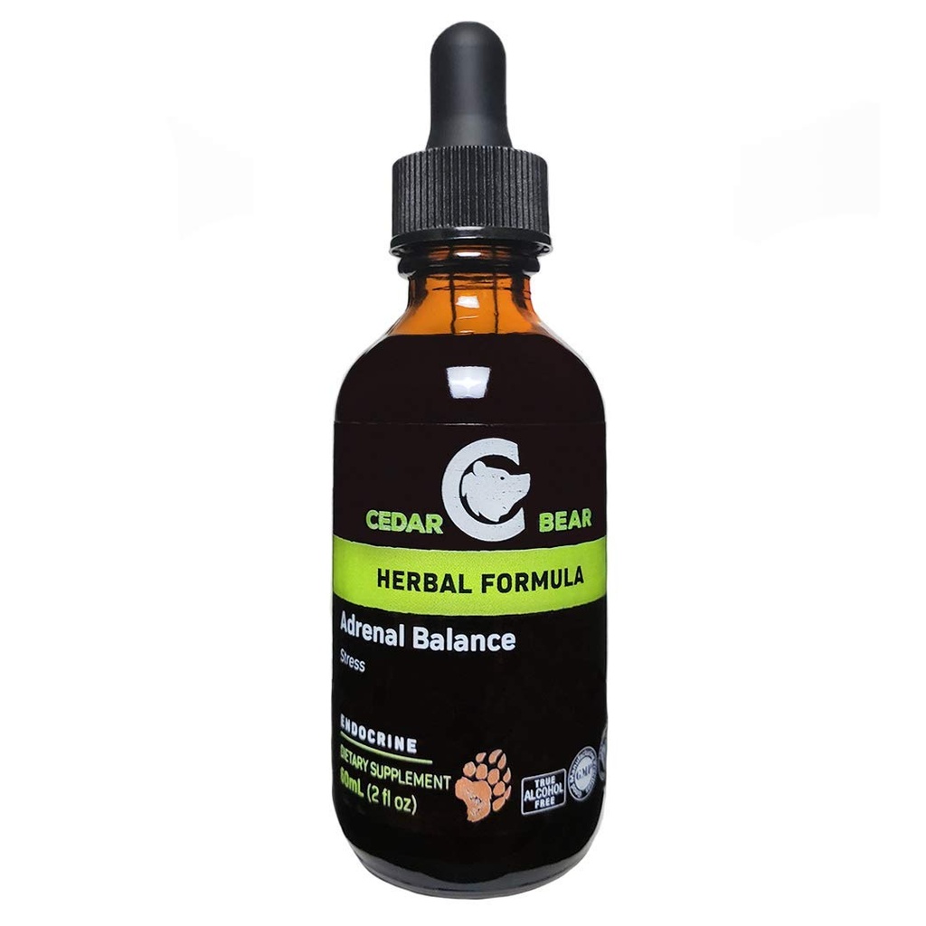 Cedar Bear肾上腺平衡 -- -- 配有抗Fatigue、管理压力和增加能量的适应剂的液体草药补充剂 2 fl oz / 60 ml(1单位)