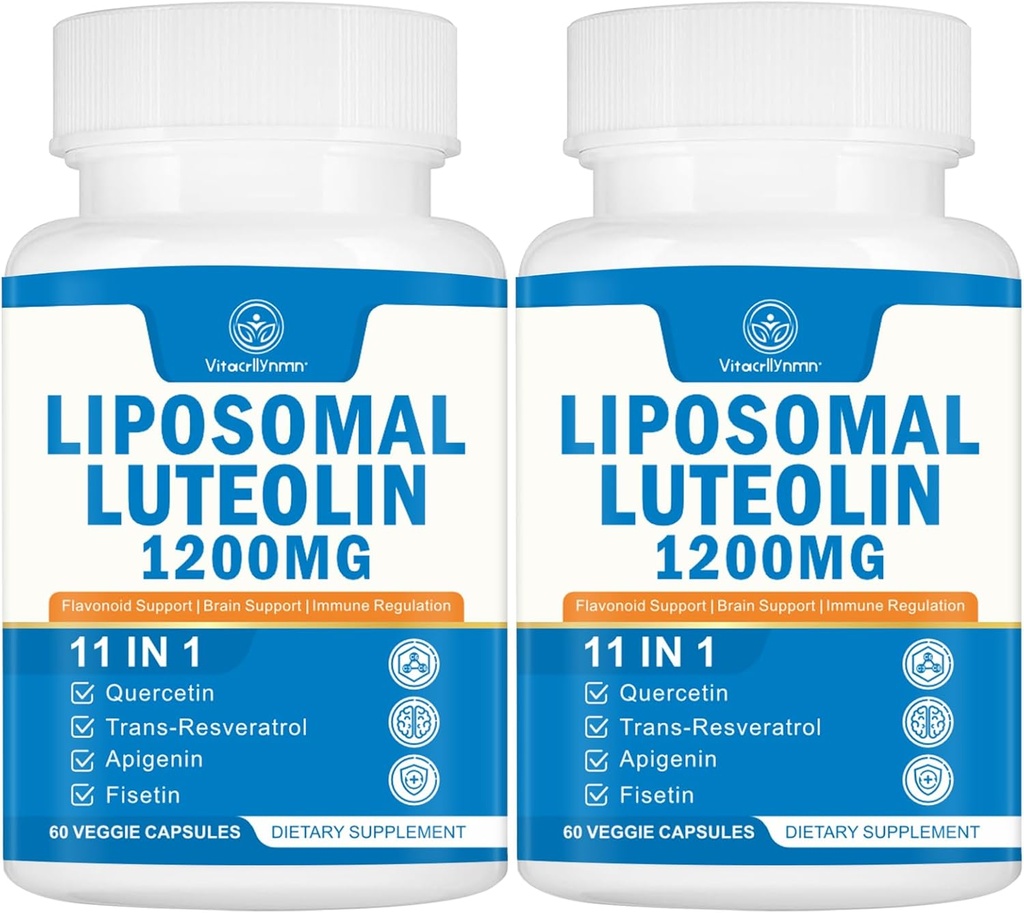 1200MG Liposomal Luteolin 补充剂 -- -- 最大吸收,用于大脑的抗氧化剂助推剂