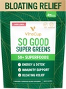 VitaCup So Good Super Greens Powder w/ 50+ Premium Superfoods, bost Energy, Detox, 豁免w/Probioture, Prebioture, Fiber, 抗氧化剂, 适应原体, Spiruina, Berry Lemon, 30 服务