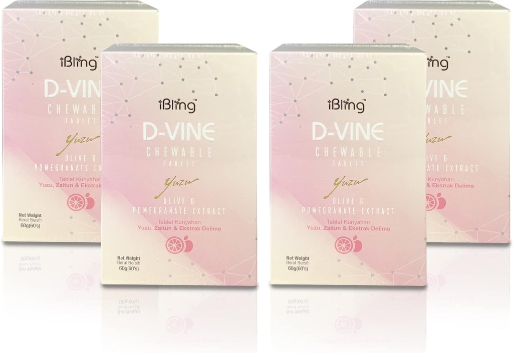 D-Vine Pomegrant 配有Collagen Tripeptide,60片石板. 高抗氧化剂即时反转衰老标志,抗皱纹,精细线,暗色运动. 4个瓶子