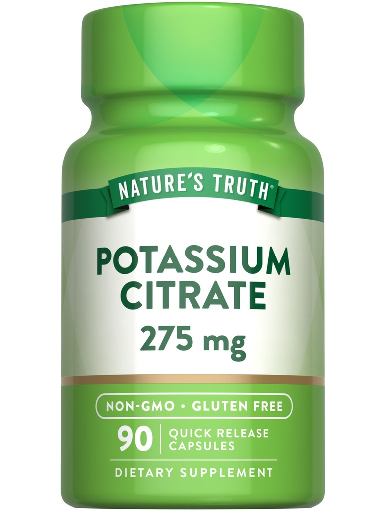 Nature's Truth Potassium Citrate Supplement → 275mg → 90 Capsules → Non-GMO & Gluten Free (英语:Non-GMO & Gluten free) 互联网档案馆的存檔,存档日期2014-04-02.