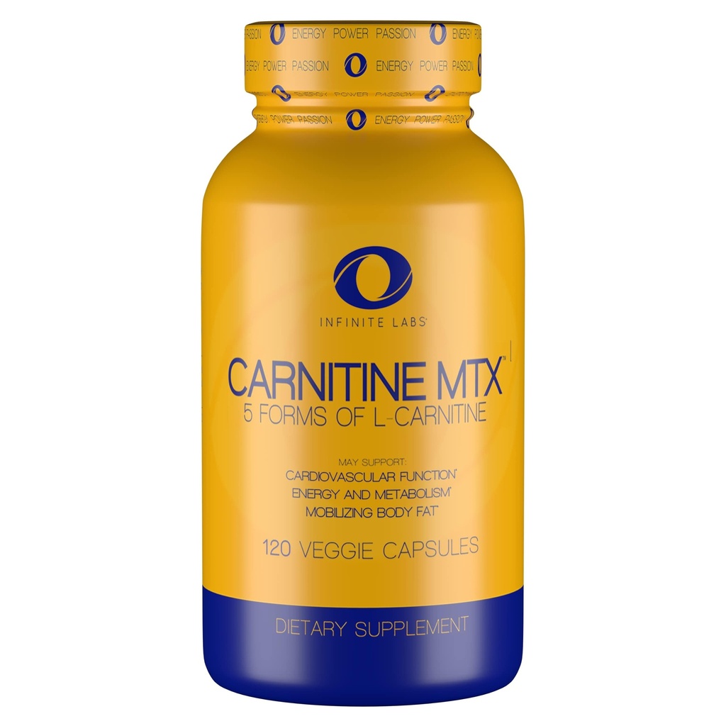 无限实验室 L Carnitine 1000mg MTX - 氨基酸混合甘氨酸,L-Carnitine L-Tartrate,乙酰L-Carnitine,L-Carnitine HCL,L-Carnitine Base 120 Veggie Capsules.
