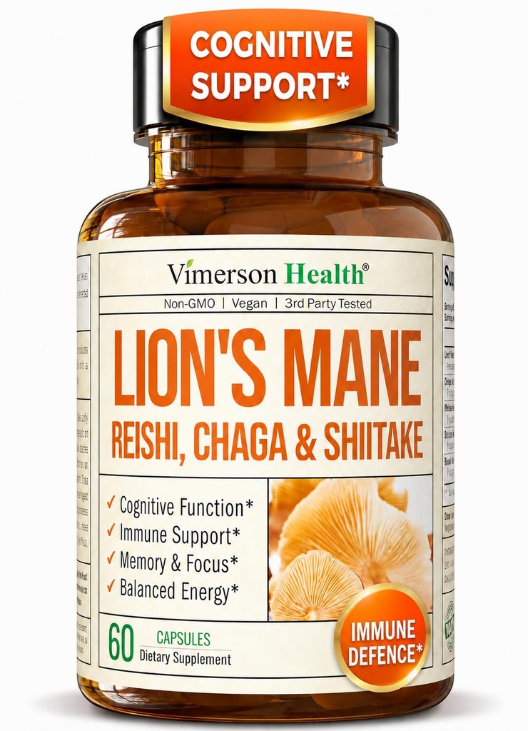 Lions Mane Supplements - Mushroom Powder Blend with Lions Mane Powder, Turkey Tail, Shiitake Mushrooms & More. Focus & Energy Supplements for Mood & Immune Supports. [永久失效連結] (土耳其语). Lions Mane Supplements. 非GMO. 60 Vegan 卡普尔