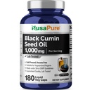 NusaPure黑种子油 每服180软胶卡普尔(非GMO,蔬菜) 冷椒圣母奈杰拉·萨蒂瓦. 无六烷