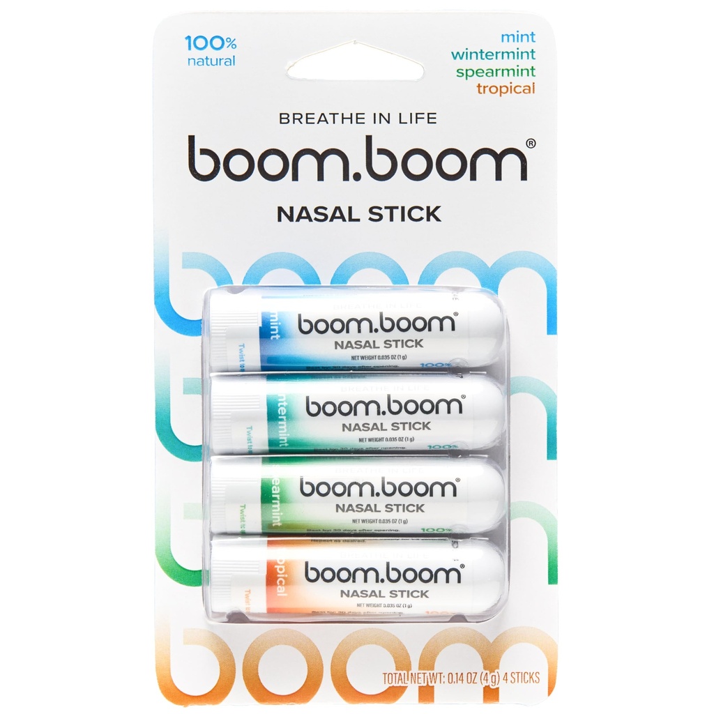 BomBoom鼻棒 |蒸汽流技术 |凉刷新感 |天然摩德布 |简单成份 |基本油 + Menthol Inhaler(明特,冬明,热带,斯皮尔明)