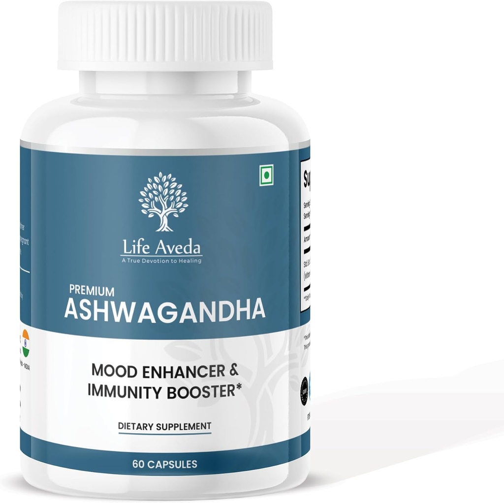 生活 Aveda Ashwagandha 500mg, 60 Capsules – 成人天然草药补充(1-月供应)