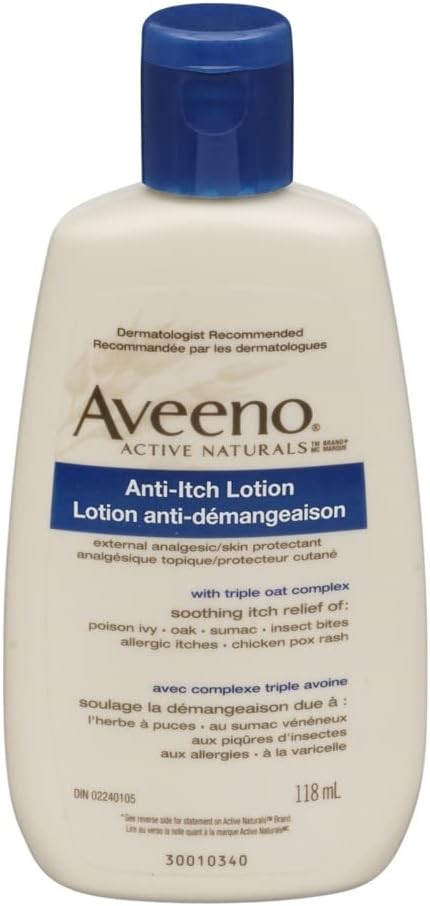 Aveeno Anti-Itch将Lotion与Calamine和Oat集中,皮肤保护剂用于快速减轻Ivy、昆虫Bites、Chick Pox和Alergic Itches的毒痒,4 f.