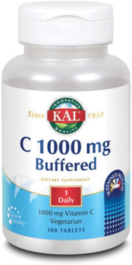 KAL 维生素C 缓冲持续释放片,1000毫克,100个计数