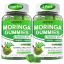 Moringa Gummys for Women Men w/Probiomeric Turmeric 姜锡兰桂,无糖,有机莫林加粉末卡普苏莱斯替代品,纯莫林加叶绿色超级食品补充剂-Vegan,120Cts