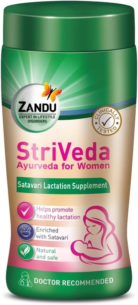 BHM StriVeda Satavari 增加母乳供应的哺乳补充物,210克,推荐医生,自然和安全