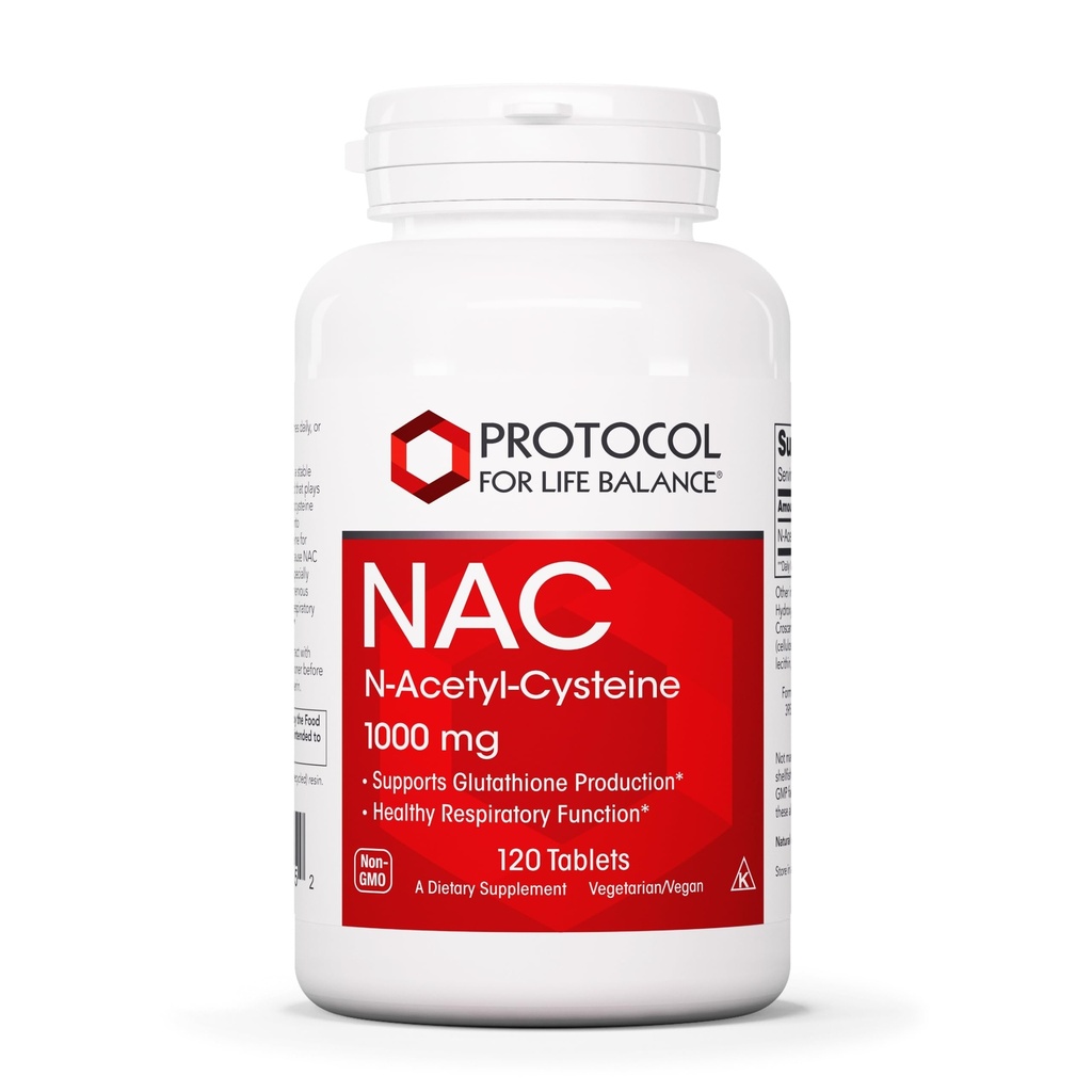NAC N-乙酰Cysteine 1000mg - Glutathione 生产与呼吸功能 - 120塔布