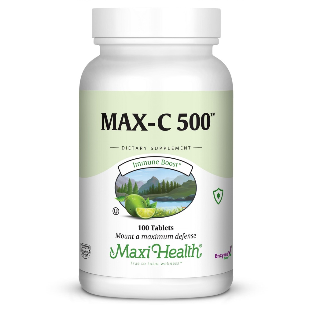 Maxi Health MAX C 500毫克-维生素C-与柠檬生物氟化物复合体-100片