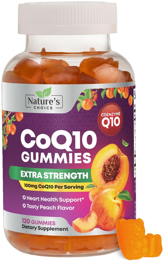 CoQ10 成人口服 - Coenzyme Q10 100 mg Pervice - 3X 强度,心脏健康支持和能源生产高吸收抗氧化剂补充剂 - CoQ10 (Coq 10) 补充剂 - 120 Gummys