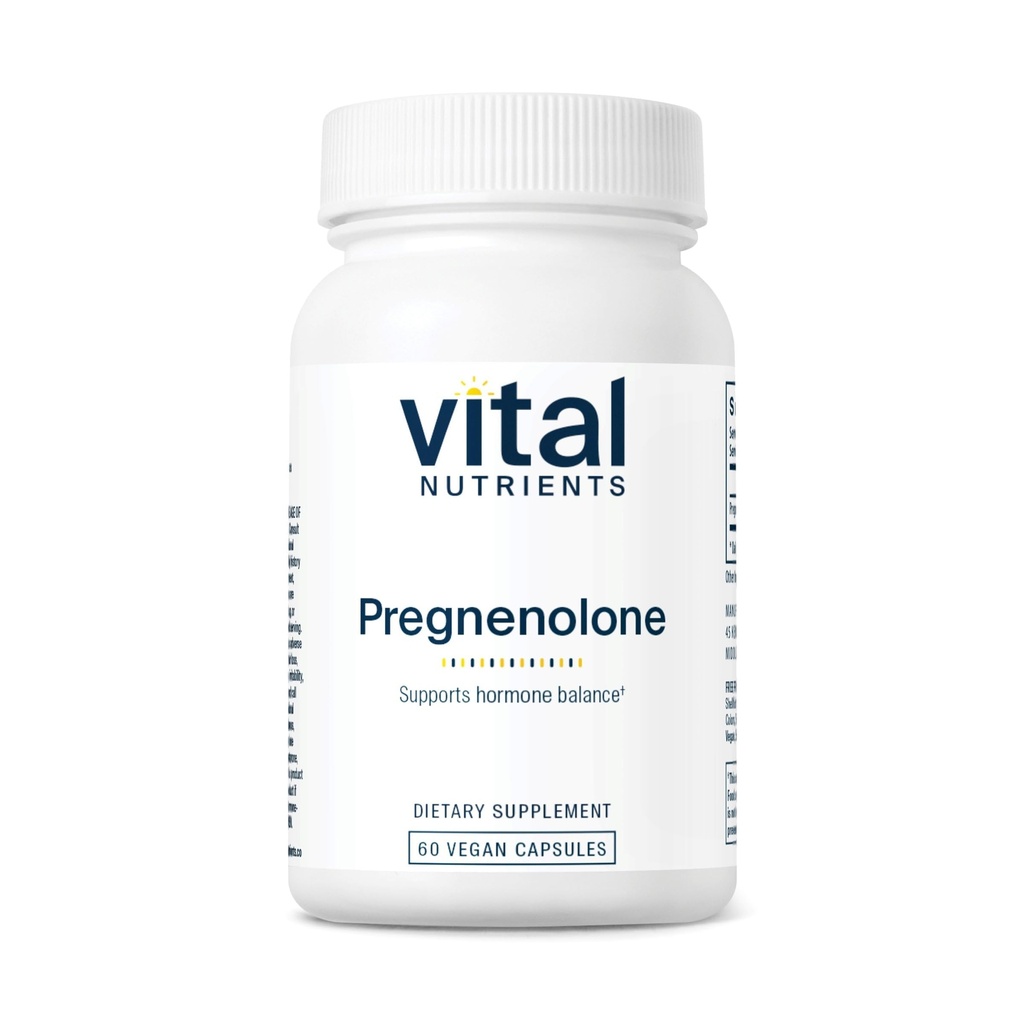 生命营养素 - Pregnenolone - 支持Mood,内存和免疫功能 - 每瓶60个蔬菜卡普尔 - 10毫克