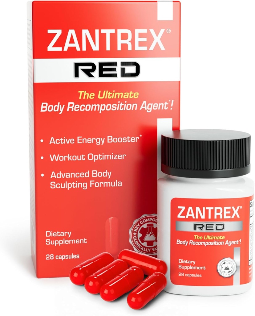 Zantrex Red Body 重组和主动能量助推 补充 QQ支持身体雕塑, 增加焦点和解决性能 ~ 28 Capsules
