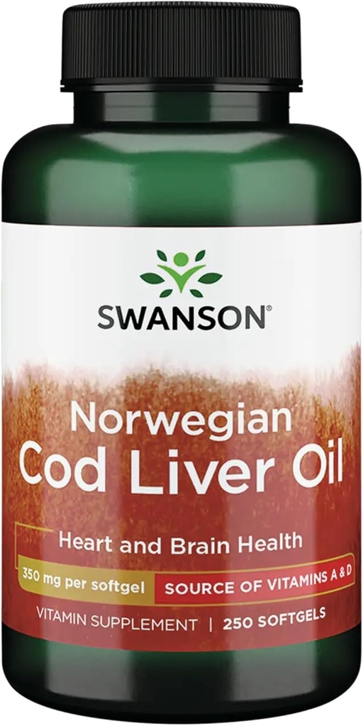 Swanson Cod Liver Oil 1250 Iu A/135 Iu D 250 Sgels (英语).