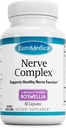EuroMedica Nerve Complex - 配有生物活性维生素B12的草药补充剂 - 流通和Nerve 健康支持补充剂 - 配有Boswellia Serrata的Vegan Capsules - 60 Capsules