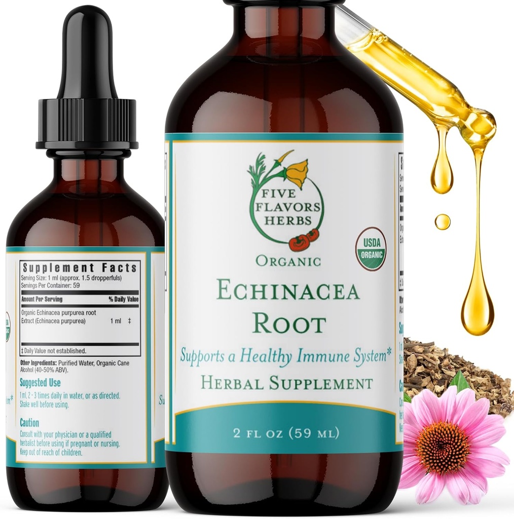 Echinacea 根刺-Immune系统支持,用于Bites, Stings & Wounds, Milky Oat, 草药补充剂 - 2 Fl Oz