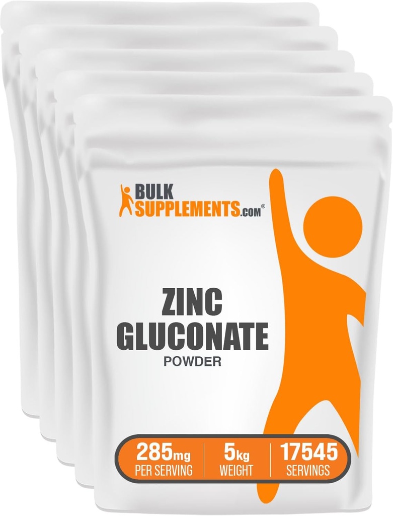 bulk Assupports.com 锌葡萄酒粉 - 锌40mg, 锌粉 - 锌补充 免疫支持 - Gluten Free, 每服285mg, 5kg(11磅)(包5)
