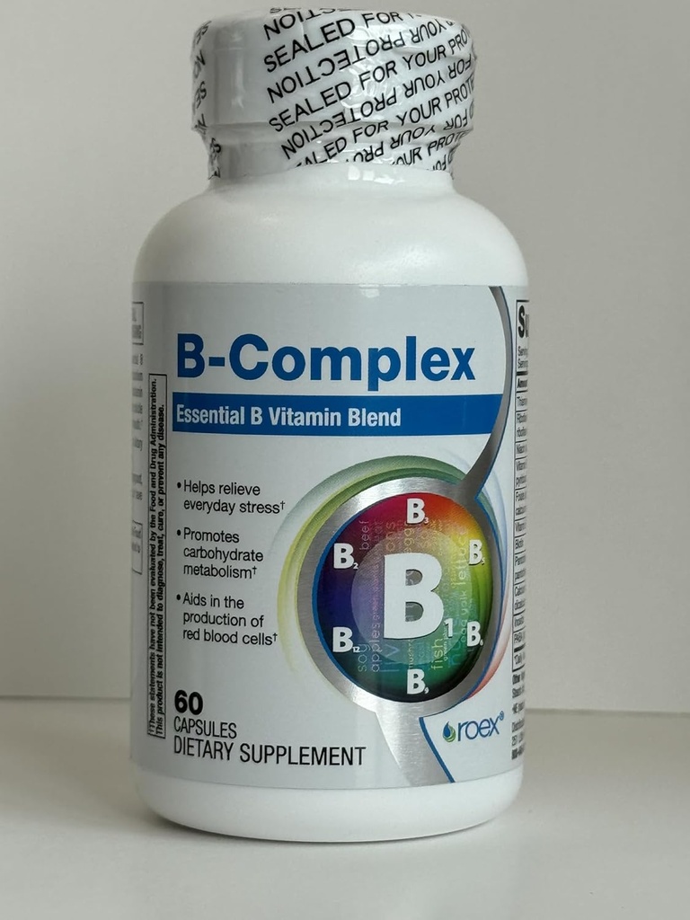 Roex 维生素 → B-复合 → 8 B 维生素 → B 生物活性 → Brain & Heart Health → 细胞能量代谢 → Immune支持 → 60 Counter