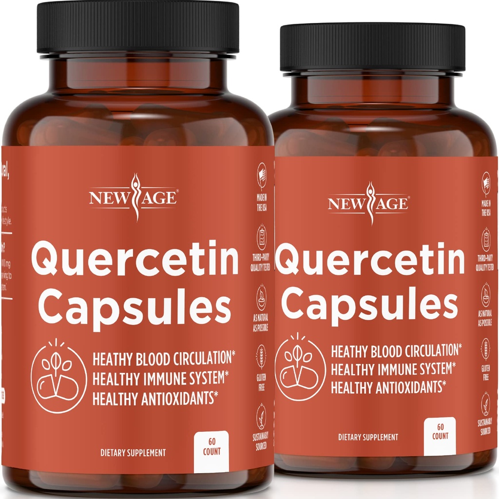 新 AGE Quercetin 1000mg Quercetin 植物学 Capsules 120 计数