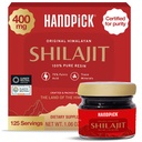 HANDPICK 400 mg 超集中 纯喜马拉雅 Shilajit Resin 75% Fulvic Acid, 85+ 矿物 |感受男性气质,高潜力,强力和Stamina I 实验室 纯度测试 I 50 gm(125 服务)