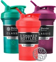 BlenderBottle Classic V2 摇摆瓶 完美用于蛋白质摇摆和前置工作,20-Ounce(3 Pack),红,绿,梅