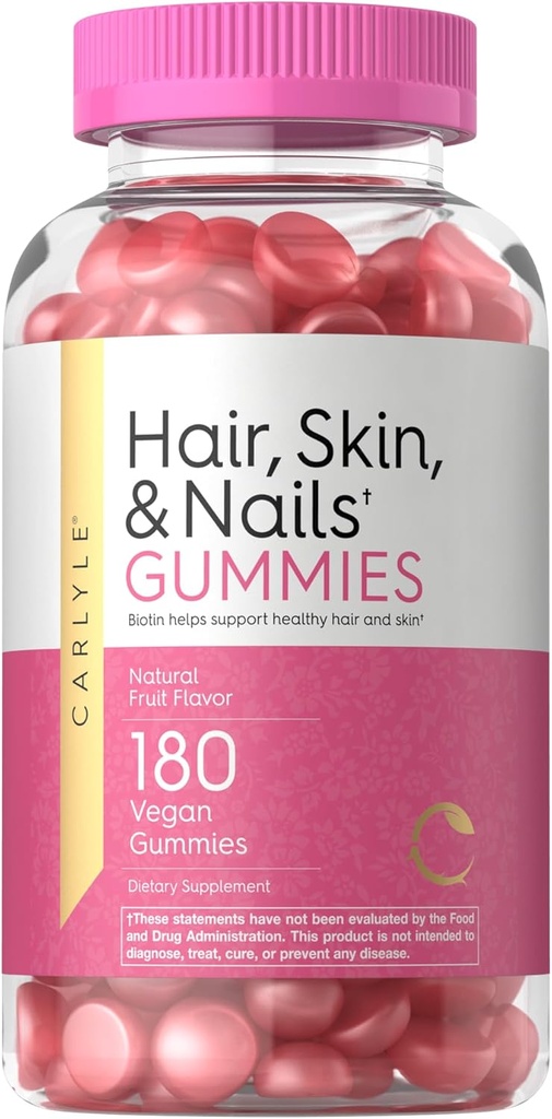 Carlyle hair Skin and Nails Vitamins ###180 Vegan Gummys ##==================================================================================================================================================================================================================================