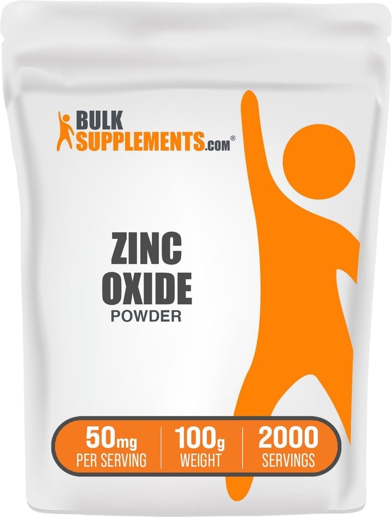 Bulk Assupports.com 锌氧化ow粉 - 锌氧化de粉 - 锌氧化 Supplement粉 - 氨基辅料 - 矿物质 支持-无胶质,每服50mg,250g(8.8 oz)(一包)