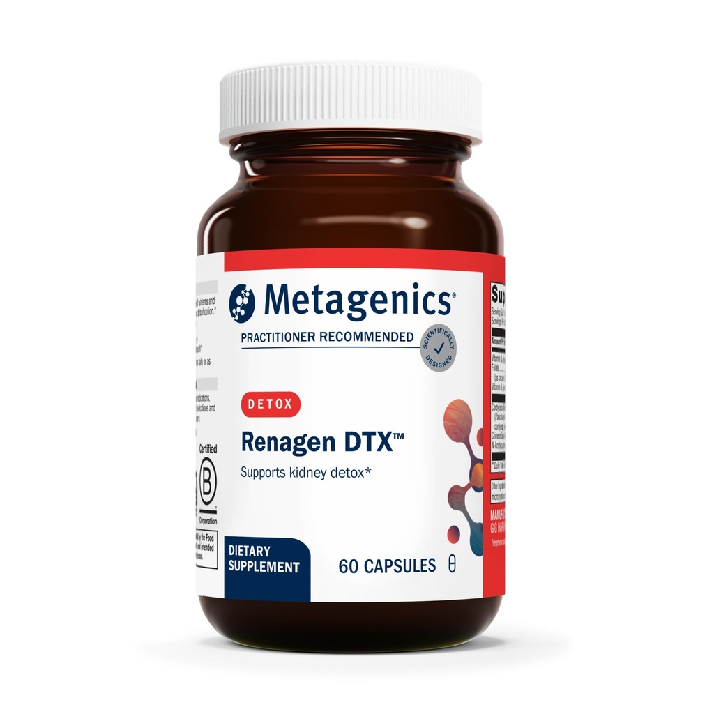 DTX-健康肾解毒*-用于心脏健康*-与维生素B6,Folate,维生素B12和Cordyceps-营养补充-非GMO-无胶囊-60 Capsules