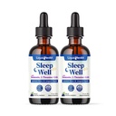 LIQUIDHEALTH 睡眠好 液体美拉图宁,L-Thenine 补充 天然睡眠援助,秋季睡眠更快,保持睡眠长点 - 美国制造,维冈,无糖,无毒品,非GMO 睡眠喷洒液(2包)