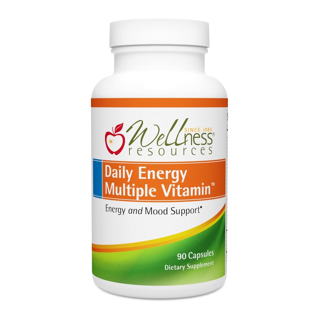 健康资源 Daily Energy 多维生素 - 90 Capsules - 甲基化 Daily MTHFR 多维生素 无铁 - 维生素 B12, Folate, & Bioblicable B 维生素 - 能源与混合最佳补充
