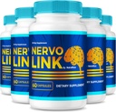 (5 Pack) NervoLink – Daily Support Capsules 配有平衡公式的焦点,警觉,以及每天的锐度,易服用药丸用于日常健康 (300 Capsules)