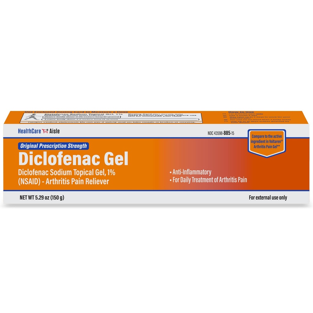 Diclofenac Gel健康护理,1%,关节炎止痛 -- -- 150克管 -- -- 原始处方强度(NSAID)