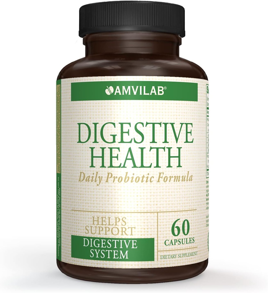 消化性健康补充剂,《每日Probiotic 7亿 CMUs per Capsule》,5 基本草丛,包括乳房杆菌。 60个顶盖