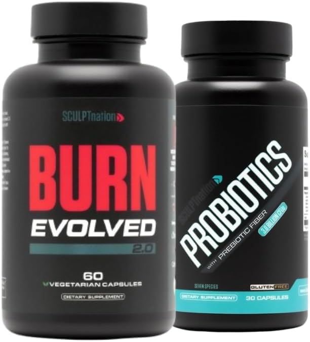 V Shred Burn Evolved 2.0和Premium Probiotics Bundle的雕塑民族