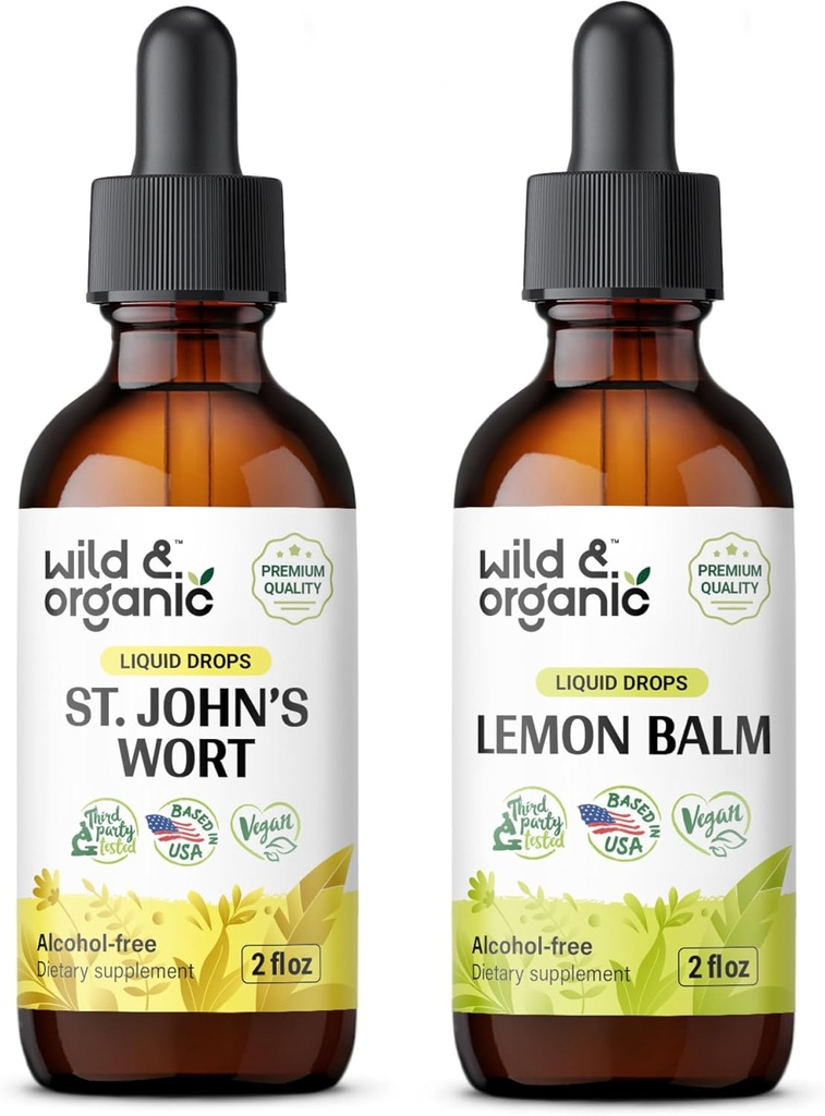 野生和有机的圣约翰蠕虫叮当 2 fl oz & Lemon Balm叮当 2 fl oz