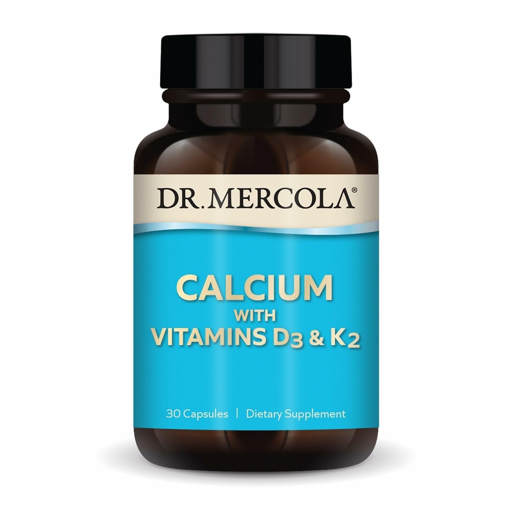 Mercola Calcium博士,配有维生素D3 & K2 - 支持骨骼和心脏健康* - 配有维生素D3 & K2的钙 - Eggshell - Derived - 非GMO,Gluten-Free & Soy - 30 Capsules (30位服务员)
