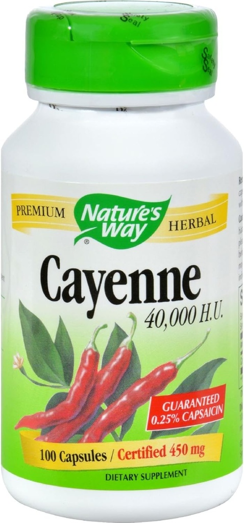 自然之路 Cayenne 和 Pepper 450 Mg Capsules, 100 伯爵