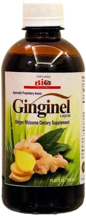 Ginginel Liquid,姜汁补充剂,发酵液体提取 - 11.83 fl oz,促进消化,减少身体和关节中的毒素积累,Vegan