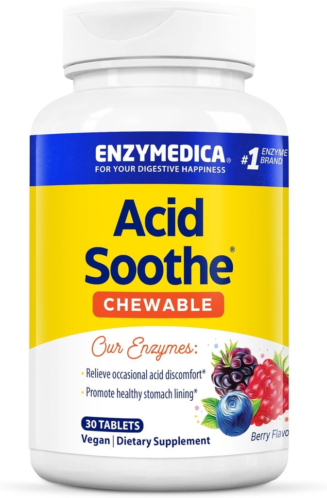 Enzymedica - 化学酸苏特,支持偶发心烧+消化不良的缓解,30个计数