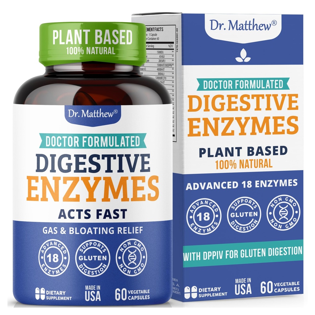 与Lactase Lipase Amylase Bromelain一起为女性和男性提供最佳消化酶. 消化与消化健康酶. 男女天然气和催化救济。